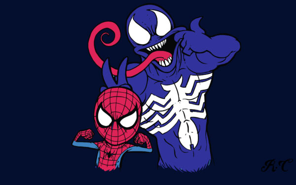 Wallpaper Minimal, Venom, Spider, Man, And, Artwork