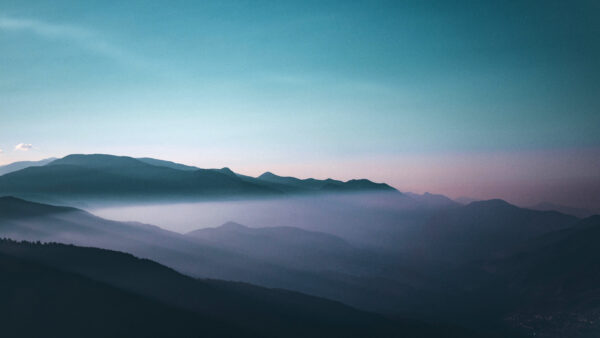 Wallpaper Foggy, Mountains