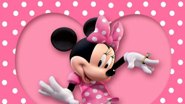 Wallpaper White, Heart, Background, Mouse, Pink, With, And, Desktop, Minnie, Dots