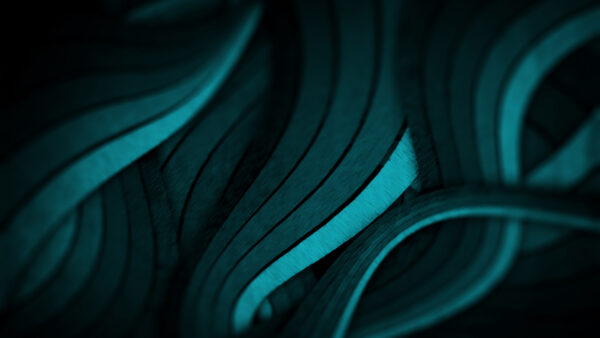 Wallpaper Art, Black, Fractal, Turquoise