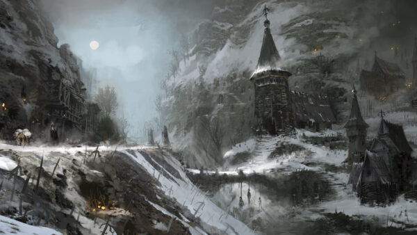 Wallpaper Diablo, And, Snow, Homes, Covered, Mountain, Desktop