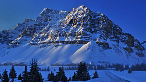 Wallpaper Canada, Snowy, Under, Mountain, Sky, Blue