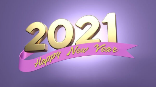 Wallpaper Background, 2021, Purple, New, With, Year, Happy