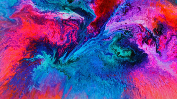 Wallpaper Abstraction, Paints, Abstract, Water, Dark, Blue, Pink