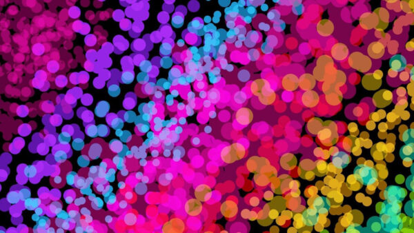 Wallpaper Abstract, Neon, Rounds, Bokeh, Colorful
