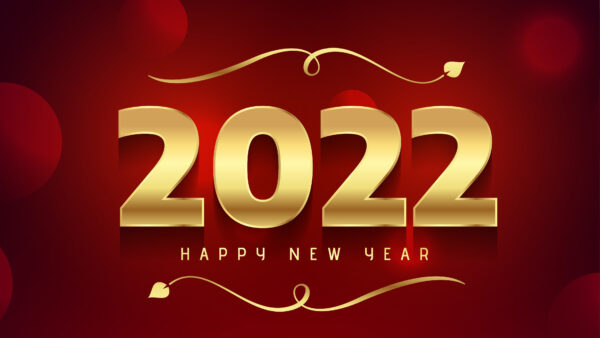 Wallpaper Year, Red, Circles, 2022, Happy, Background, New