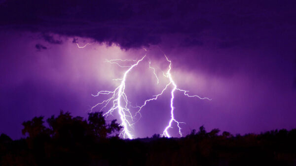 Wallpaper Aesthetic, Purple, Background, White, Lightning, Sky