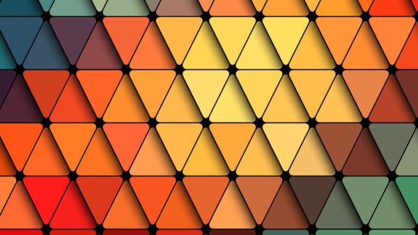 Wallpaper Triangular, Pattern, Multicolored, Geometric, Illustration