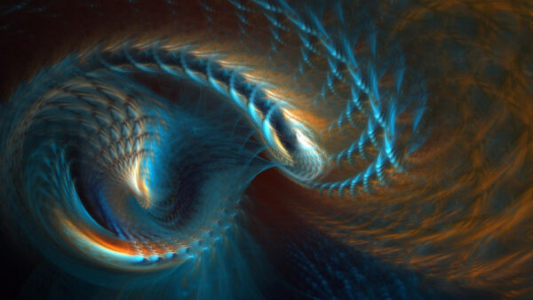 Wallpaper Yellow, Abstract, Ellipse, Blue, Art, Fractal