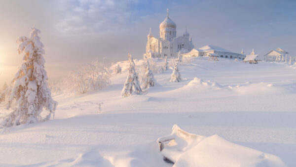 Wallpaper Winter, Travel, Desktop, Belogorsky, Snow, Monastery, Russia