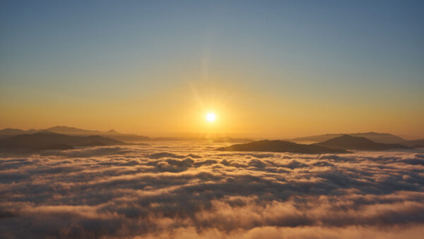 Wallpaper Blue, Black, Sky, Sunrise, Nature, Clouds, Beautiful