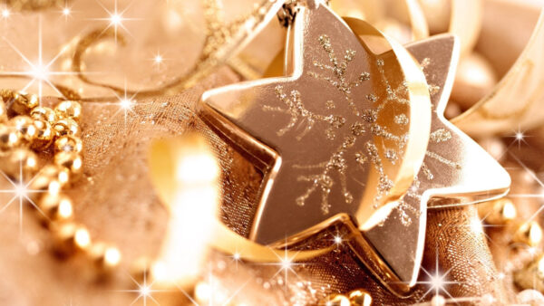 Wallpaper Decoration, Snowflake, Desktop, Star, Christmas, Golden