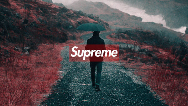 Wallpaper Man, Walking, Road, Supreme, Umbrella, With