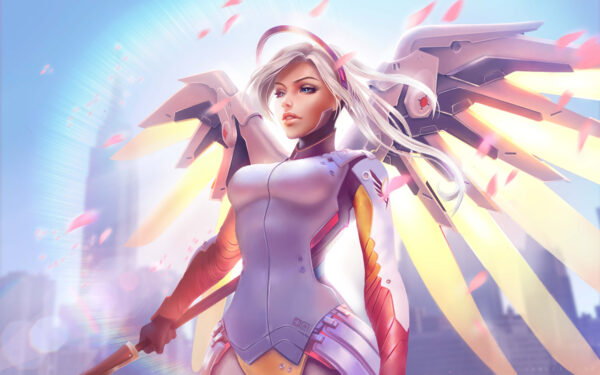 Wallpaper Overwatch, Mercy