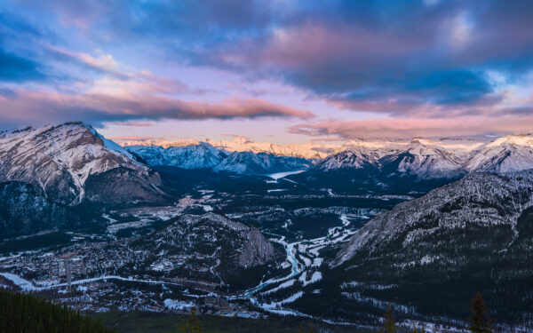 Wallpaper Sunset, Park, Sulphur, National, Banff, Mountain