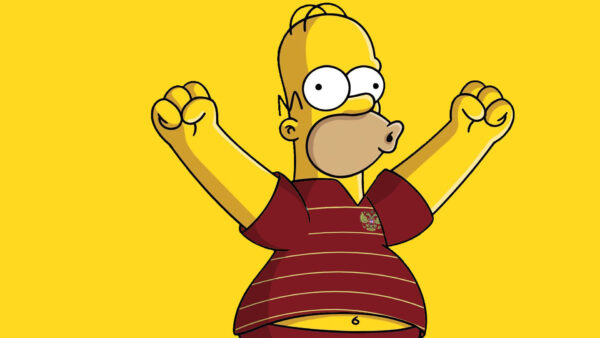 Wallpaper Movies, Red, Desktop, The, With, Yellow, Air, Background, Bart, Tshirt, Simpson, Wearing, Hands