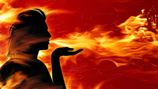 Wallpaper Fire, Woman, Breathing, Desktop, Background