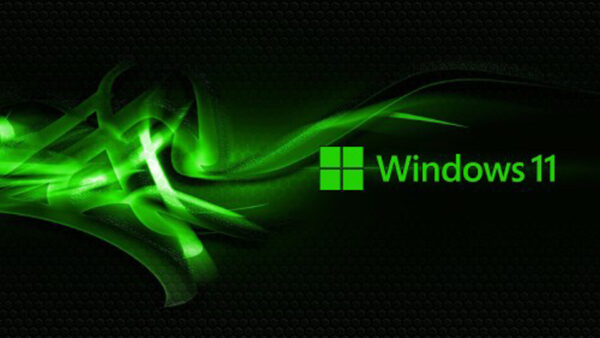 Wallpaper Dark, Black, Logo, Windows, Background, Green