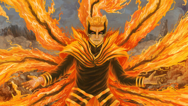 Wallpaper Naruto, Mode, Background, Uzumaki, Fire, Baryon