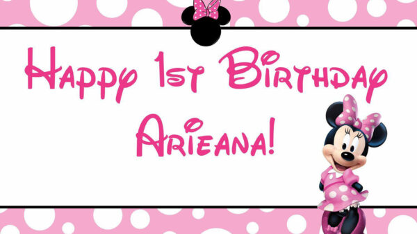 Wallpaper Minnie, Arieana, Mouse, Happy, 1st, Birthday, Desktop