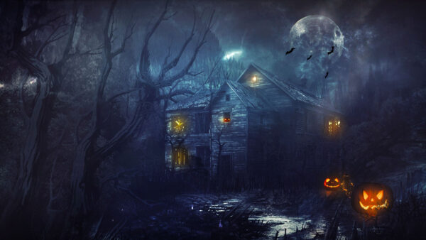 Wallpaper With, During, Desktop, Face, Pumpkin, Movies, Mansion, Nighttime, Haunted