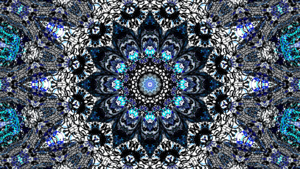 Wallpaper Flower, Mobile, Black, Blue, Abstraction, Desktop, Art, Fractal, Abstract