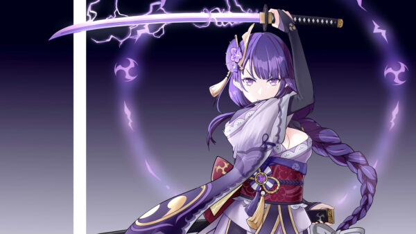 Wallpaper Sword, Genshin, Baal, With, Impact