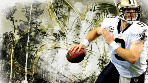 Wallpaper Running, Ball, Brees, With, Desktop, Drew