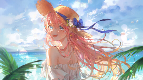 Wallpaper Blue, Eyes, Blonde, Anime, Girl
