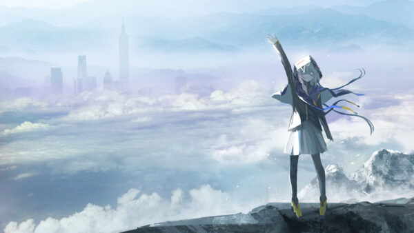 Wallpaper Background, Virtual, Youtuber, Sky, Girl, Anime, Kaf