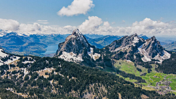 Wallpaper Nature, Trees, Slope, Forest, Aerial, Mountains, View