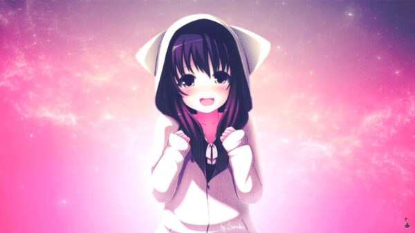 Wallpaper Kawaii, Girl, Dress, Pink, Background, Uniform