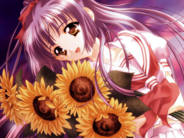 Wallpaper Anime, Flowers, Girls