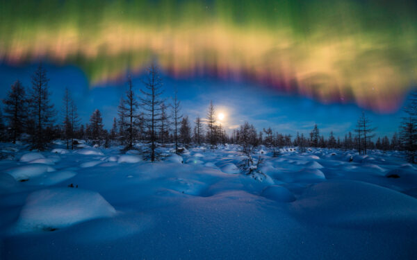 Wallpaper Aurora, Winter, Borealis
