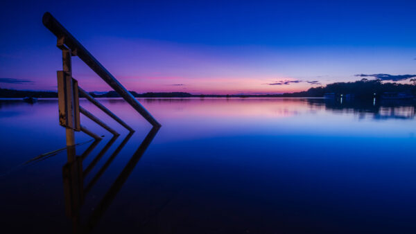 Wallpaper Lake, Reflections, Sunset