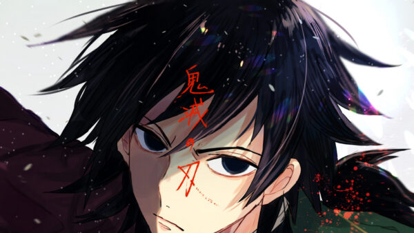 Wallpaper Black, Desktop, Background, With, Anime, White, Demon, Giyuu, Slayer, Tomioka, Hair