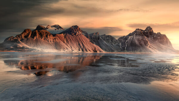 Wallpaper Desktop, Coast, Nature, Cloudy, Sky, Under, Mountain, Mobile, Iceland