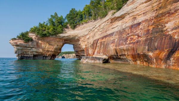 Wallpaper Above, Trees, Rocks, Desktop, Body, Nature, Water