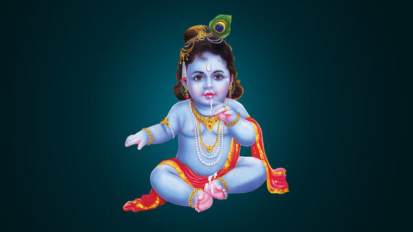 Wallpaper Blue, Background, Little, Desktop, Krishna