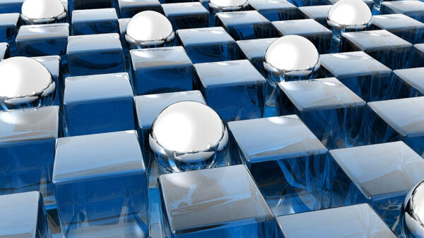 Wallpaper Digital, And, Desktop, Blue, Cubes, Abstract, Balls