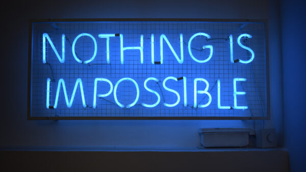 Wallpaper Sign, Blue, Motivational, Neon