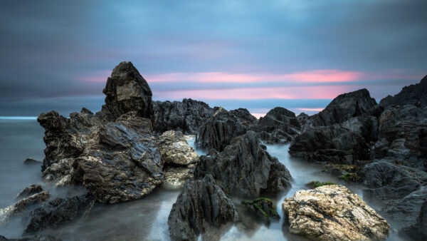 Wallpaper Body, Mobile, Water, Sky, Desktop, Blue, Stones, Nature, Under, Pink, Rocks