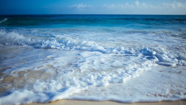 Wallpaper Beach, Blue, Waves, Background, Ocean, Sand, Desktop, Mobile, Sky