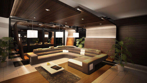 Wallpaper House, Lounge, Desktop, Inside, View, Couches, With