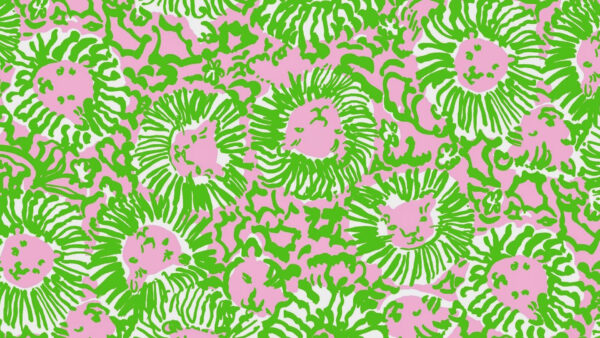 Wallpaper Tiger, Lines, Green, Animation, Face, Pink, Preppy