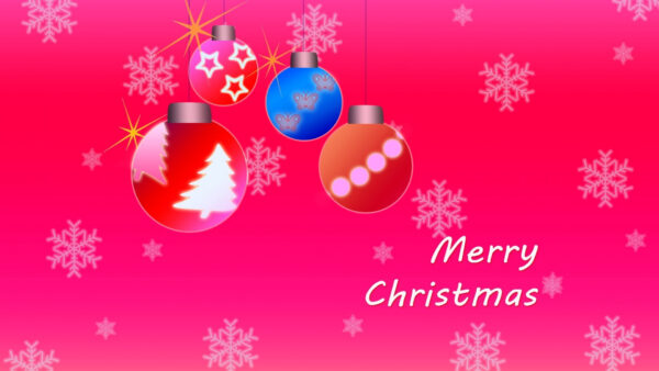 Wallpaper Merry, Decoration, Christmas, Pink, Desktop, Snowflake