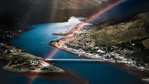 Wallpaper Aerial, Landscape, Rainbow, View
