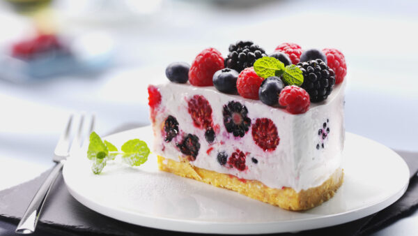 Wallpaper Blueberry, Sweet, Dessert, Black, Raspberries, Cake, Fruit, Currant