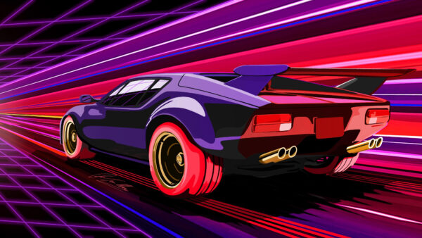 Wallpaper RetroWave, Vaporwave, Sports, Desktop, Car