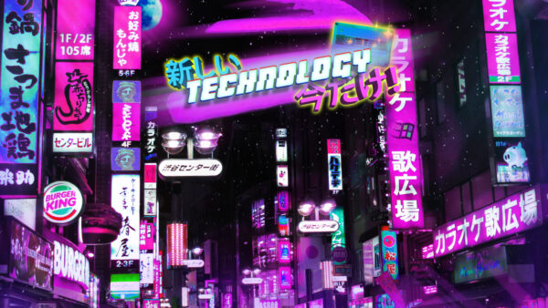 Wallpaper Pink, Tokyo, Magenta, Night, Cyan, Vaporwave, RetroWave